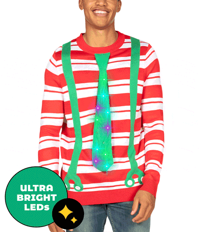 Ugly Christmas Sweater Mens Extra Large Spencers Light Up Long Sleeve Sound