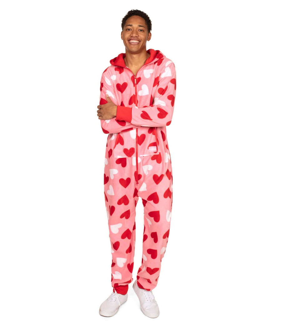 Men s Valentine s Day Onesies Tipsy Elves