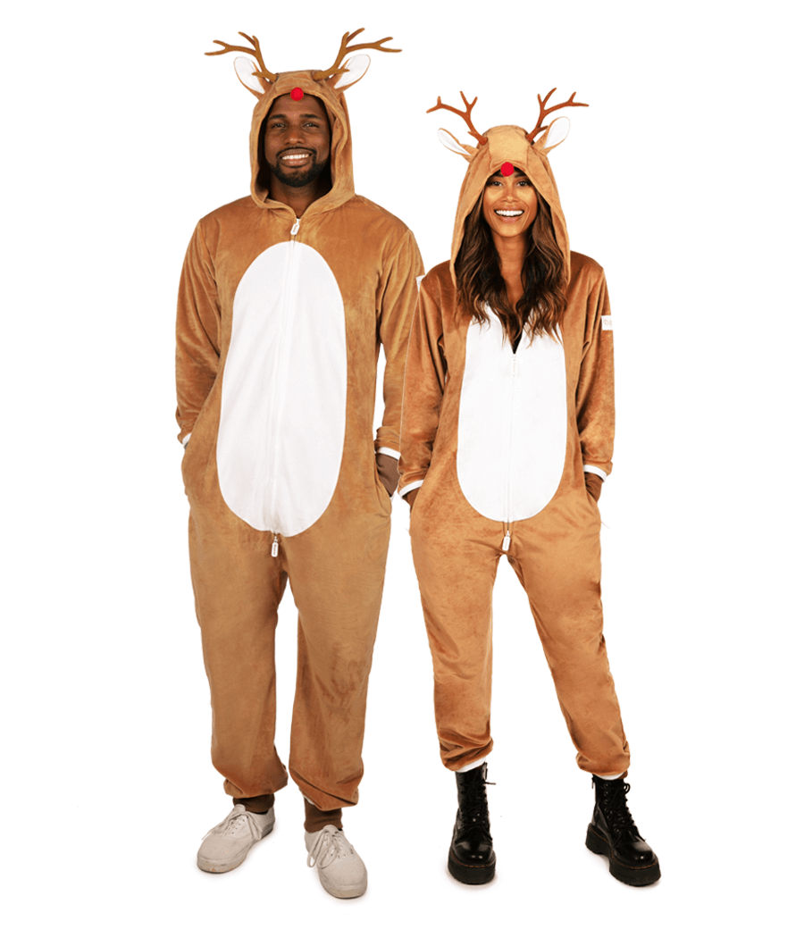 Couples Rudolph Jumpsuits | Tipsy Elves
