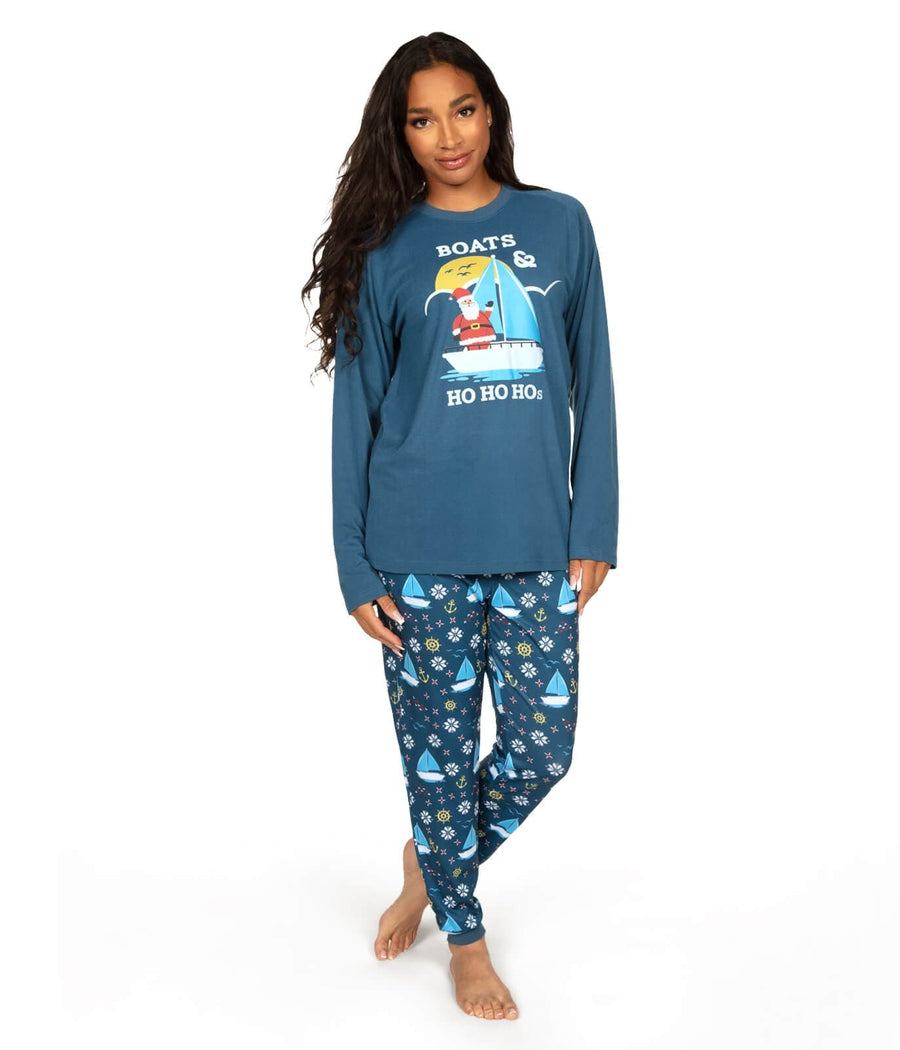 Boats Ho Ho Hos Pajama Set Women s Christmas Outfits Tipsy Elves