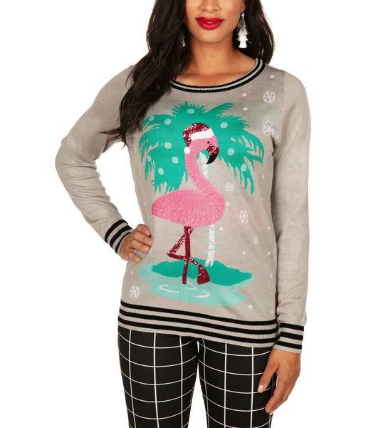 Flamingo light up deals christmas sweater