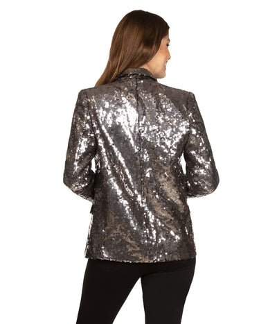The Party-Ready Silver Sequin Jacket