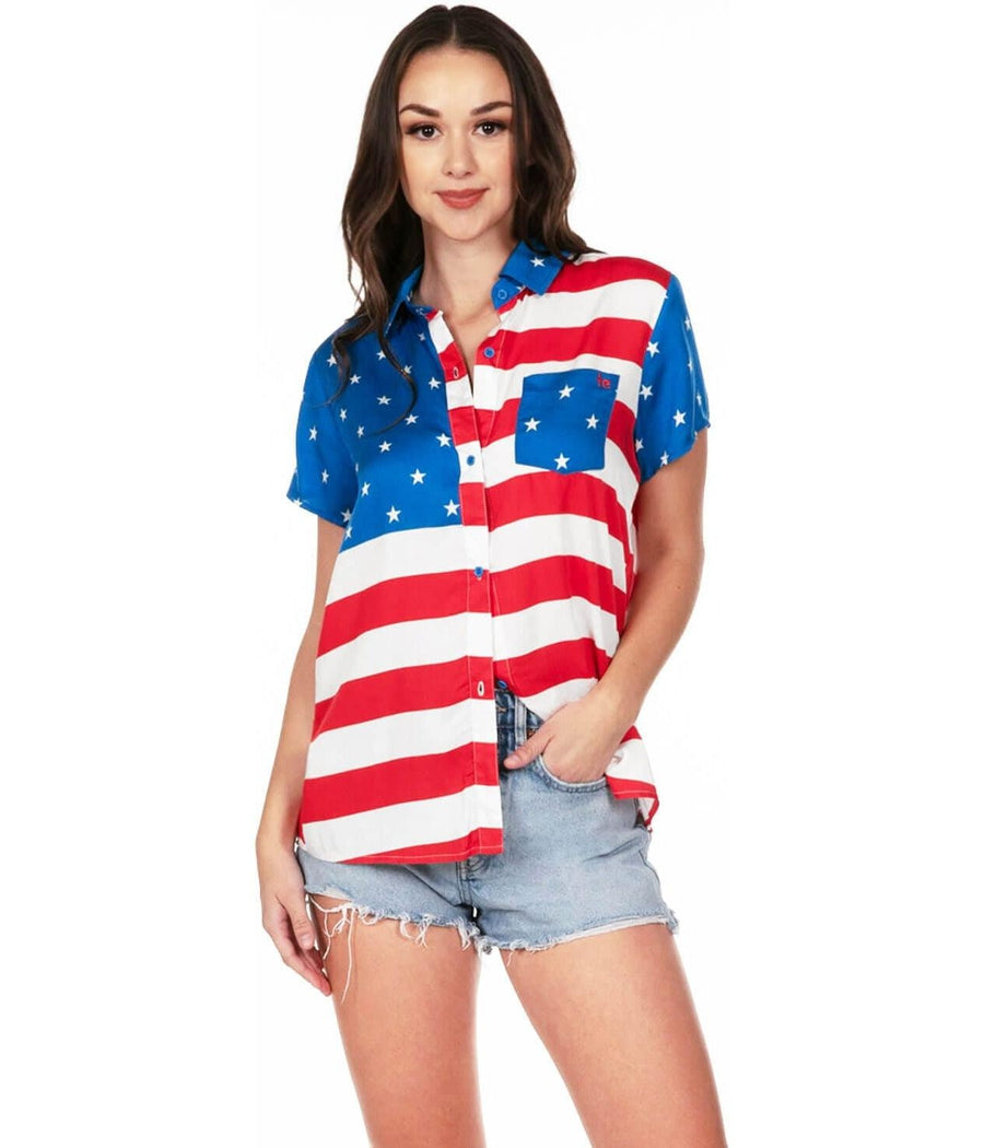 American flag button down shirt sale